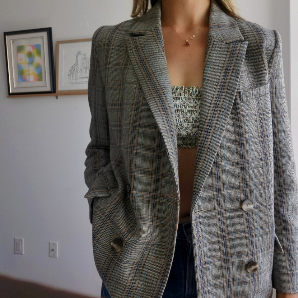 Frank and Oak - Grey Plaid Blazer